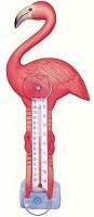 8" Pink Flamingo Window Thermometer