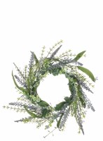 4.5" Opening Faux Lavender With Greens Candle Ring