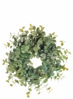 2.5" Opening Faux Green Eucalyptus Candle Ring