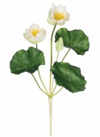 13.5" Faux White Lotus Bush