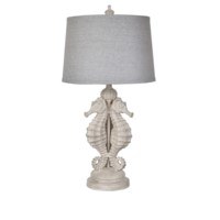 32" Beige Seahorse Lamp