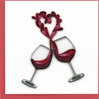 6x6" Quilling Toast To Love Greeting Card
