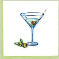 6x6" Quilling Gin Martini Greeting Card