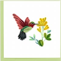 6x6" Quilling Hummingbird Greeting Card