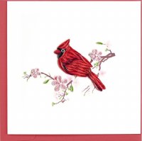 6x6" Quilling Greeting Cardinal Greeting Card