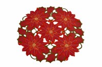 15.5" Round Poinsettia Table Mat