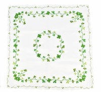 36" Square Green Shamrocks Cutout Corners Table Topper