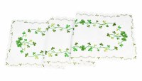 16" x 72" Green Shamrocks Cutout Corners Table Runner