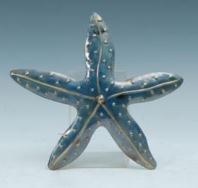 13" Blue Metal Starfish Coastal Plaque