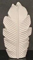 10" Taupe Ceramic Banana Leaf Vase