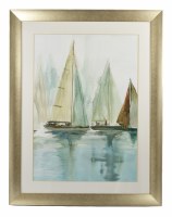 Blue Sailboat 2 Framed Under Glass