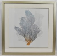 33" Sq Delicate Coral 2 Gold Framed Print Under Glass