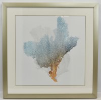 33" Sq Delicate Coral 3 Gold Framed Print Under Glass