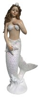 10" White Polyresin Mermaid With Starfish