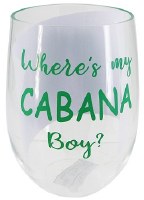 20 oz Cabana Boy Stemless Acrylic Wine Glass