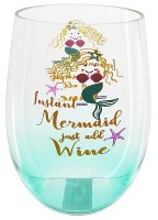 20 oz Mermaid Stemless Acrylic Wine Glass