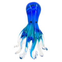7" Blue Glass Octopus