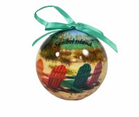 3" Sanibel Island Mutlicolored Adirondack Chair Ball Ornament