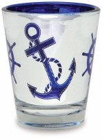 1.5 Oz Silver and Blue Anchor Shot Glass