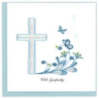 6" x 6" Quilling Sympathy Cross Card