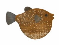 Wood Puffer Fish Plaque
