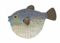 Wood Porcupine Fish Plaque