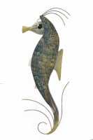 24" Metal and Wooden Left Facing Seahorse Wall Plaque