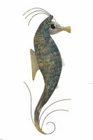 24" Metal and Wooden Right Facing Seahorse Wall Plaque
