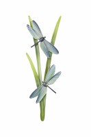 21" Dragonflies With Reeds Metal Wall Art Plaque