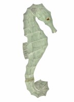 Right Seafoam Green and Gray Seahorse Wall Plaque