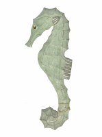 Left Seafoam Green and Gray Seahorse Wall Plaque
