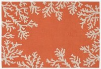 3 ft. 5 in. x. 5 ft. 5 in. Coral Coral Border Rug