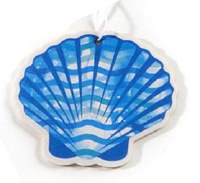 4" Blue and White Scallop Air Freshener