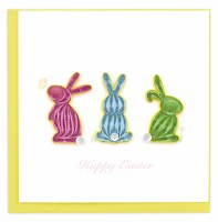 6" x 6" Quilling Easter Bunnies Card