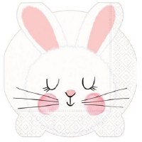 5" Round White Bunny Paper Luncheon Napkins