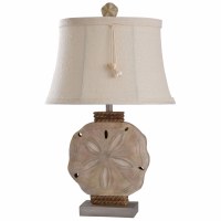 31" Beige Sand Dollar Lamp