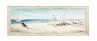 17.5" x 48" Umbrella Pastel Panorama Gel Textured Coastal Print