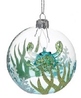 3" Blue and Green Glass Crab Ornament