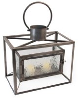 13" Bronze Metal Rectangle Lantern