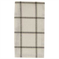 18" Gray and Beige Grid Napkin