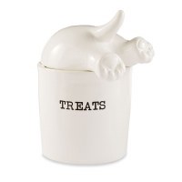 8" White Dog Treat Jar by Mud Pie