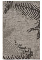 5' x 7' Beige and Black Fronds Rug