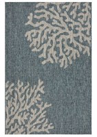 5' x 7' Blue and Gray Coral Rug