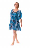 Small/Medium Black and Blue Palm String Cover Up