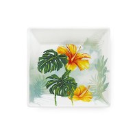 4" Small Tropical Garden Ceramic Plate