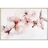 30" x 45" Pink Watercolor Blossom Canvas Framed