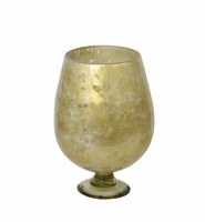15" Gold Dappled Light Footed Vase