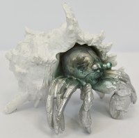 8" Polyresin Crab Hiding Inside Shell