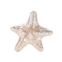 7.5" LED Silver Starfish Glass