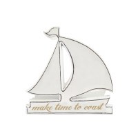 6" White Sailboat Upright Napkin Holder